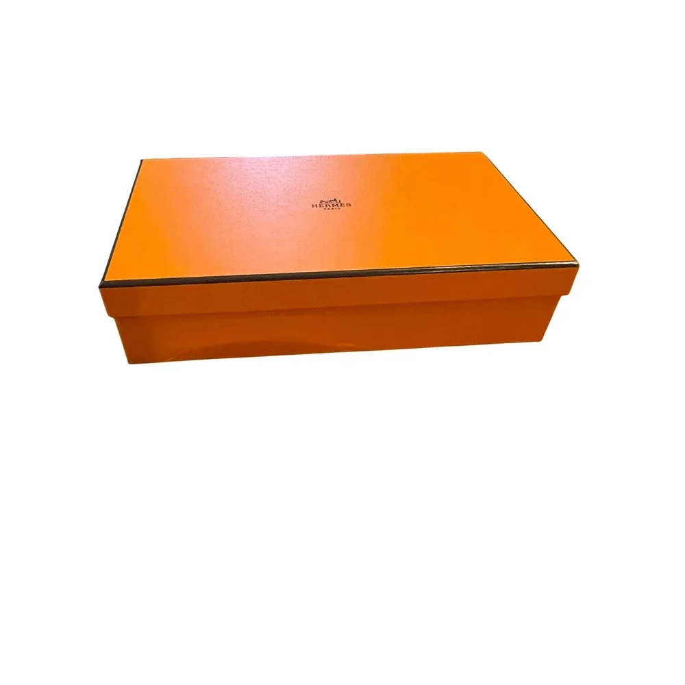 Authentic Hermes Paris Empty Gift Box Orange w/ Ribbon Tissue 10 X 6.5X 2.5